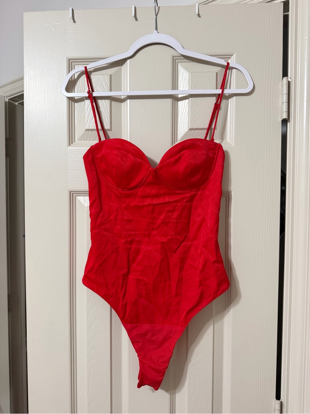 Zara Red Bustier One-Piece Bodysuit